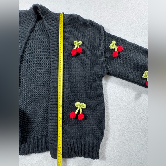 ANTHROPOLOGIE Cherry Cardigan Sweater | Hand-Knit Style | One Size NWOT - Picture 4 of 5
